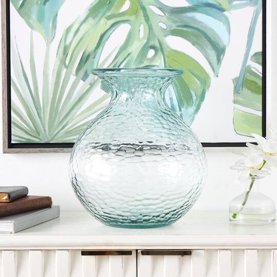 13" Clear Recycled Glass Vase